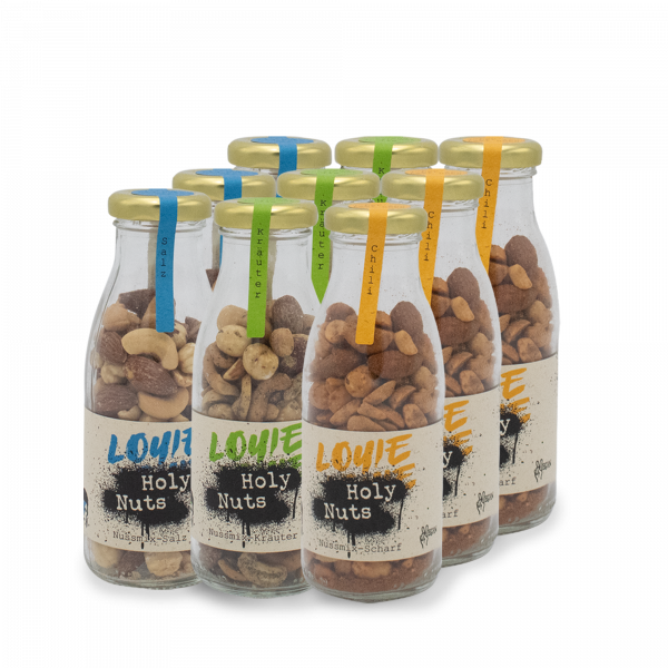 "Voll auf die Nüsse": Louie holy nuts 3x3 Flaschen holy nuts